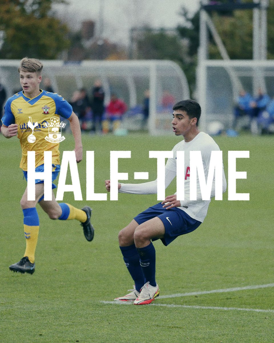 It's goalless at the break between our U18s and <a href="/SouthamptonFC/">Southampton FC</a> at Hotspur Way. Defender Brandon Bryan-Waugh went close shortly before the break but his angled low shot was saved.

⚪️ 0-0 🟡