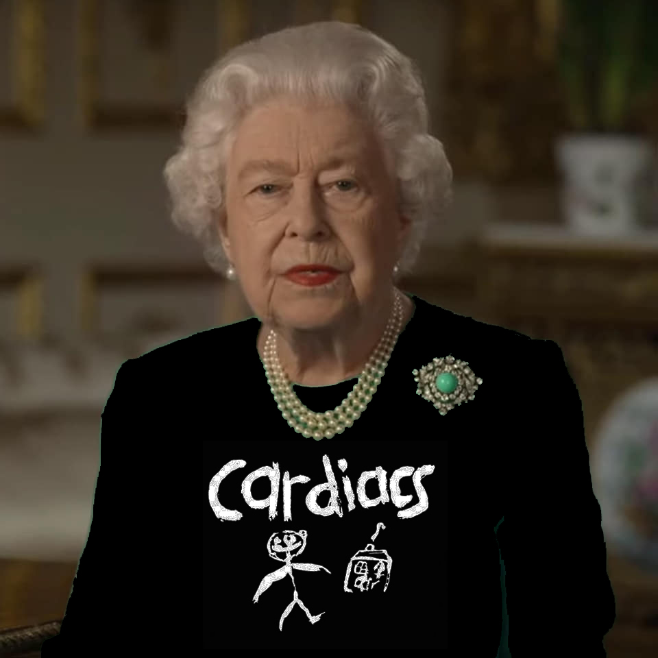 <a href="/Knifeworld/">Kavus Torabi</a> We love the one her majesty was wearing yesterday on #TShirtDay #Cardiacs