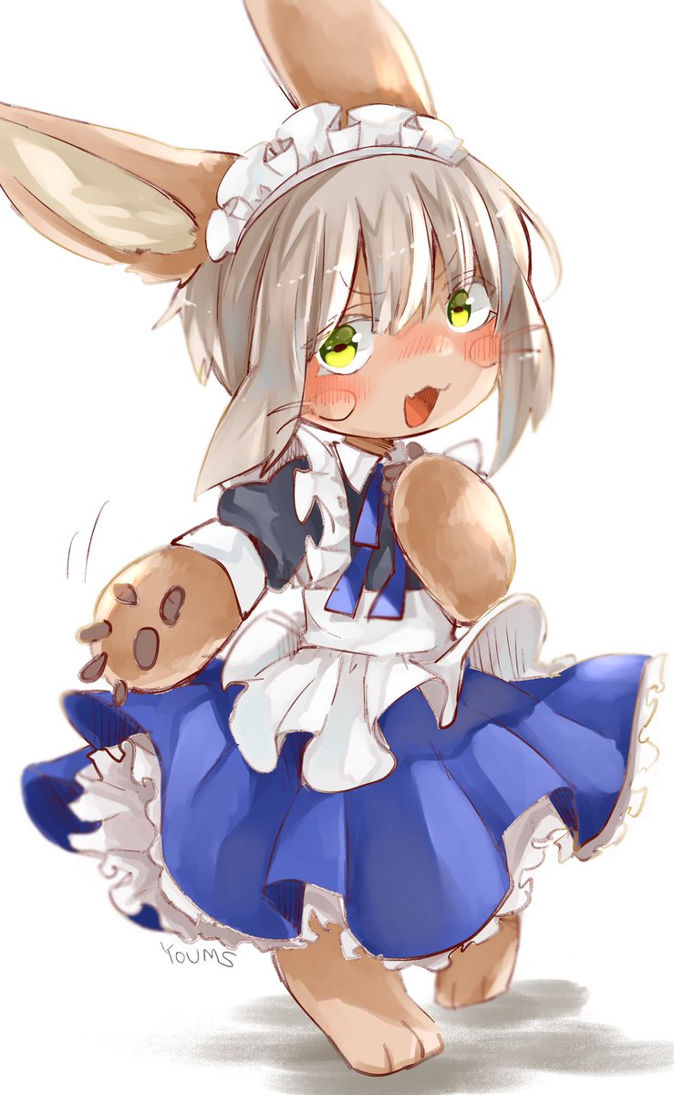 nanachi (made in abyss) 1other whiskers maid furry blush maid headdress enmaided  illustration images