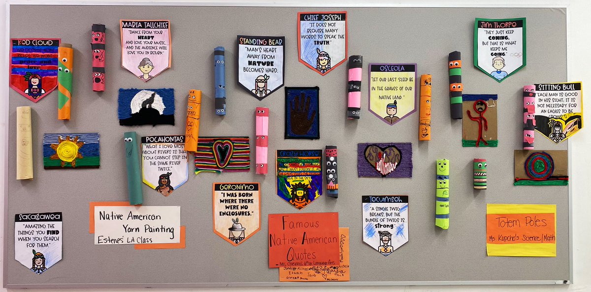 #NativeAmericanHeritageMonth bulletin board collaboration with two wonderful colleagues <a href="/Skupcho/">Sue Niemeyer</a> + Mrs. Estenes 🤍 @warriors_wms