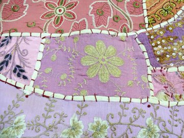 WALL HANGING ART VINTAGE ANTIQUE RUNNER HIPPY EMBROIDERED PATCHWORK TAPESTRY  TC78