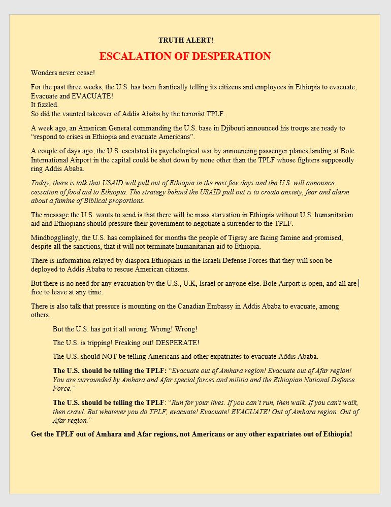 AlMariam1's tweet image. Word on the street is USAID is pulling out of Ethiopia soon in desperate attempt to create food crises in Ethiopia.