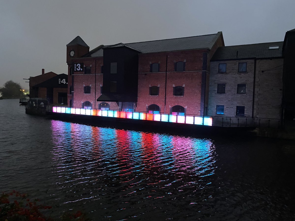 Great, if slightly damp, light walk along the canal tonight #lightnight #wiganpier @WiganCouncil