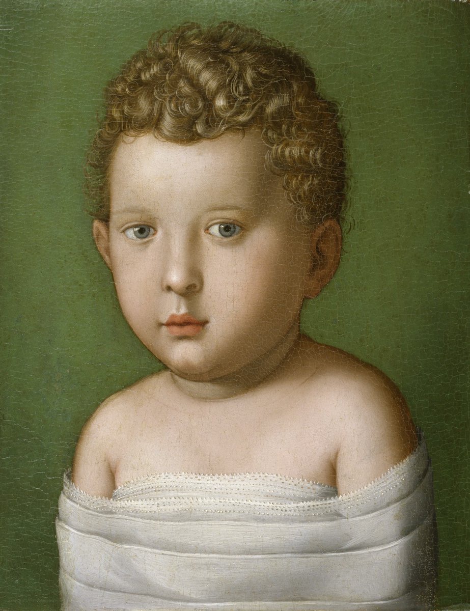 jdmccafferty's tweet photo. Portrait of a Baby Boy,
Bronzino, c.1540-1549

This picture may represent Duke Cosimo de Medici and Eleonora da Toledo's son Garcia, born in 1547, or another son, Ferdinando, born in 1549

(The Walters Art Museum, Baltimore MD) https://t.co/xCbG8dlRiE