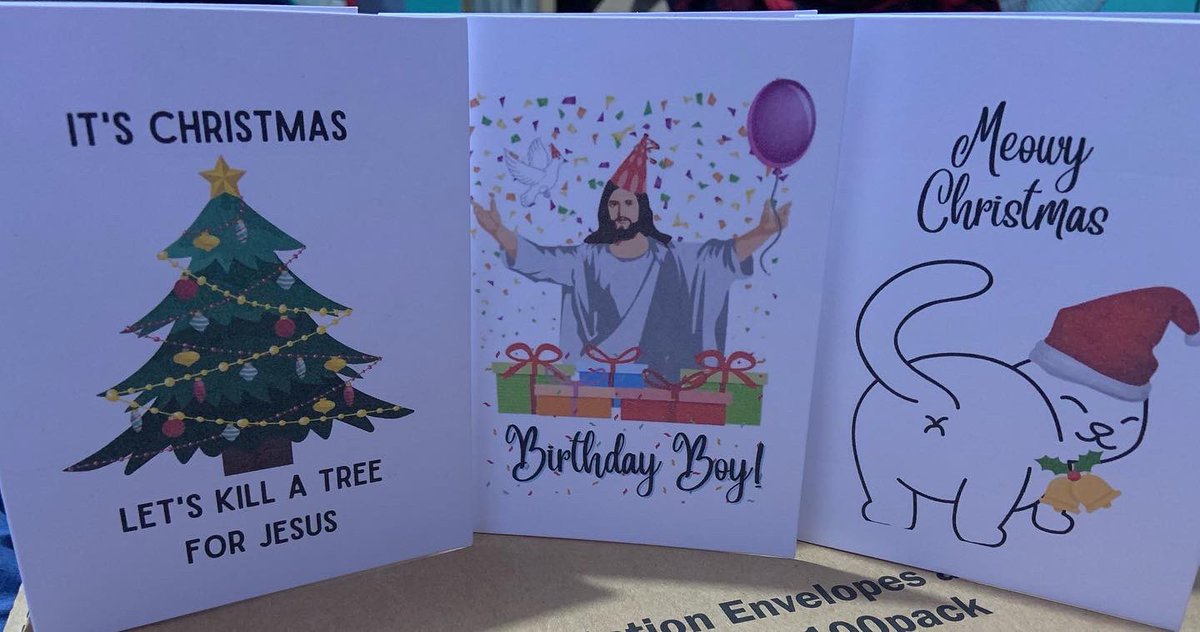 victoria_samson's tweet photo. Inappropriate gift cards are all the rave at the craft fair! I had no idea they’d be so popular.  I love watching people laugh when the read them! https://t.co/fWgCRDYaz1