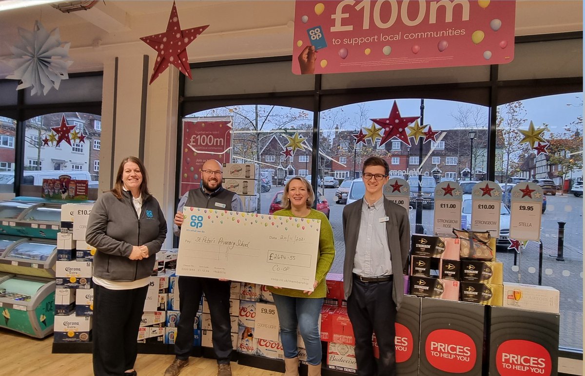 🍾 Celebration day 🎉 presenting cheques to two of our Local Causes, St Peter's primary school and MSOPC #ItsWhatWeDo <a href="/PaulCoop9/">Paul Coop</a> <a href="/stejohcon/">Steve Constable</a> <a href="/PeterBatt3/">Peter Batt</a> <a href="/coopuk/">Co-op</a>