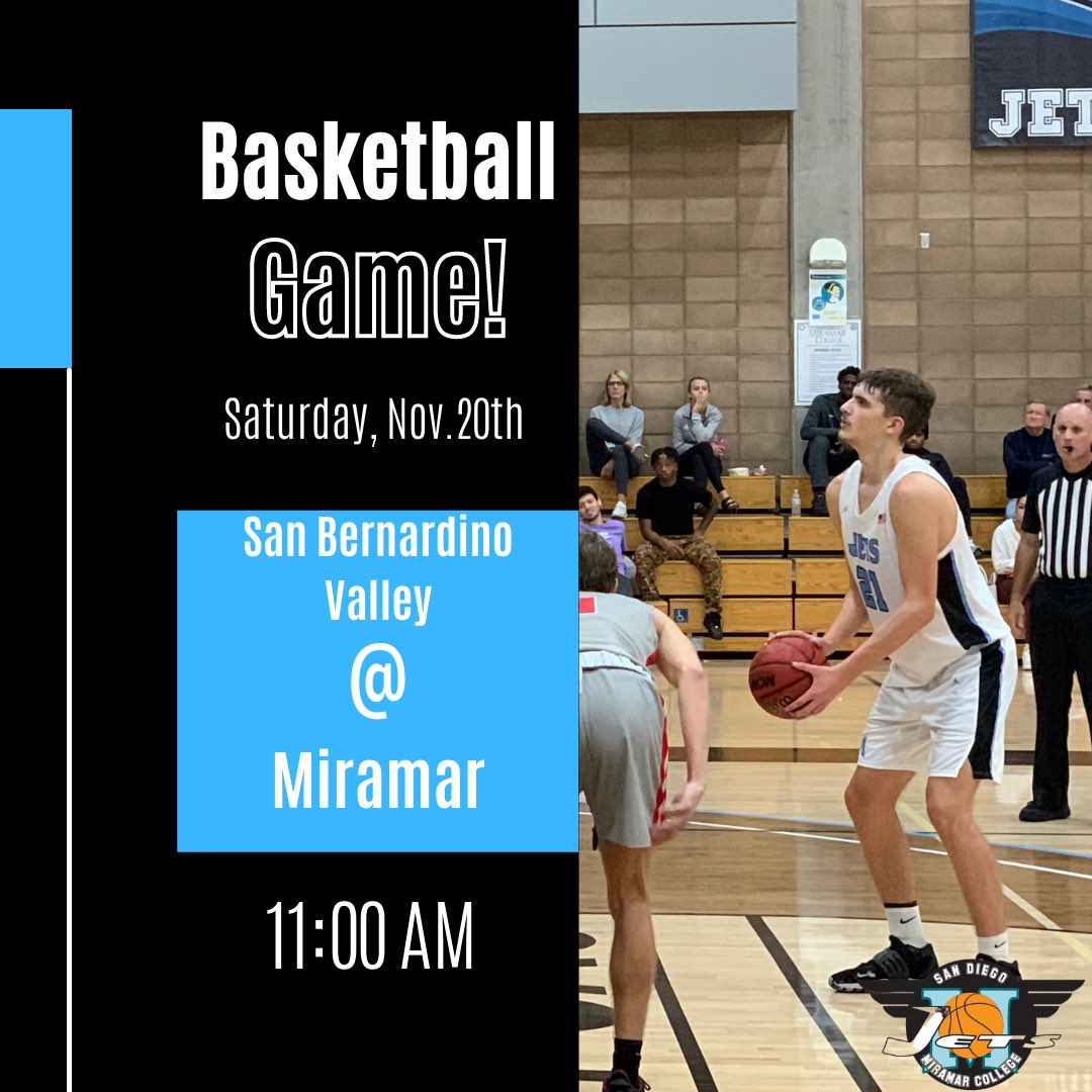 GoMiramarJets's tweet image. Our Men’s Basketball team hosts @SBVC_Athletics today for a 11am tip-off! Come by and cheer them on as they look to remain undefeated! #gojets