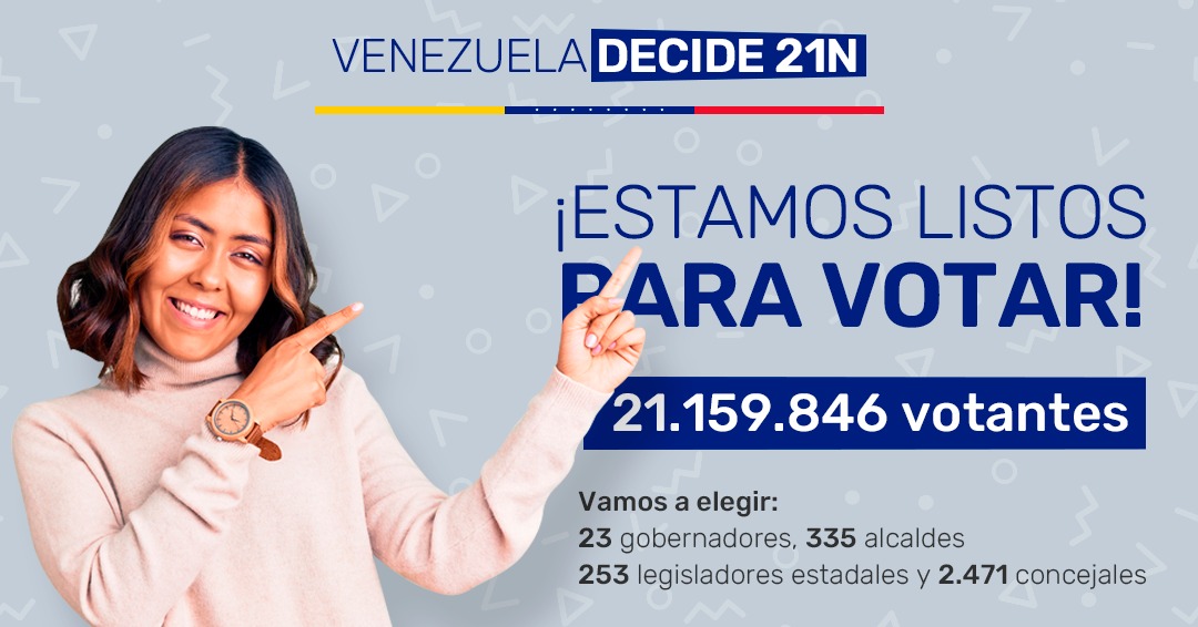 El Pueblo venezolano será protagonista de un nuevo proceso electoral este domingo #21Nov, donde demostrará, una vez más, su vocación democrática y ser un Pueblo de Paz.

Abro hilo con cifras y datos claves sobre las Elecciones Regionales y Municipales 2021 en #Venezuela. 📊🗳️🇻🇪