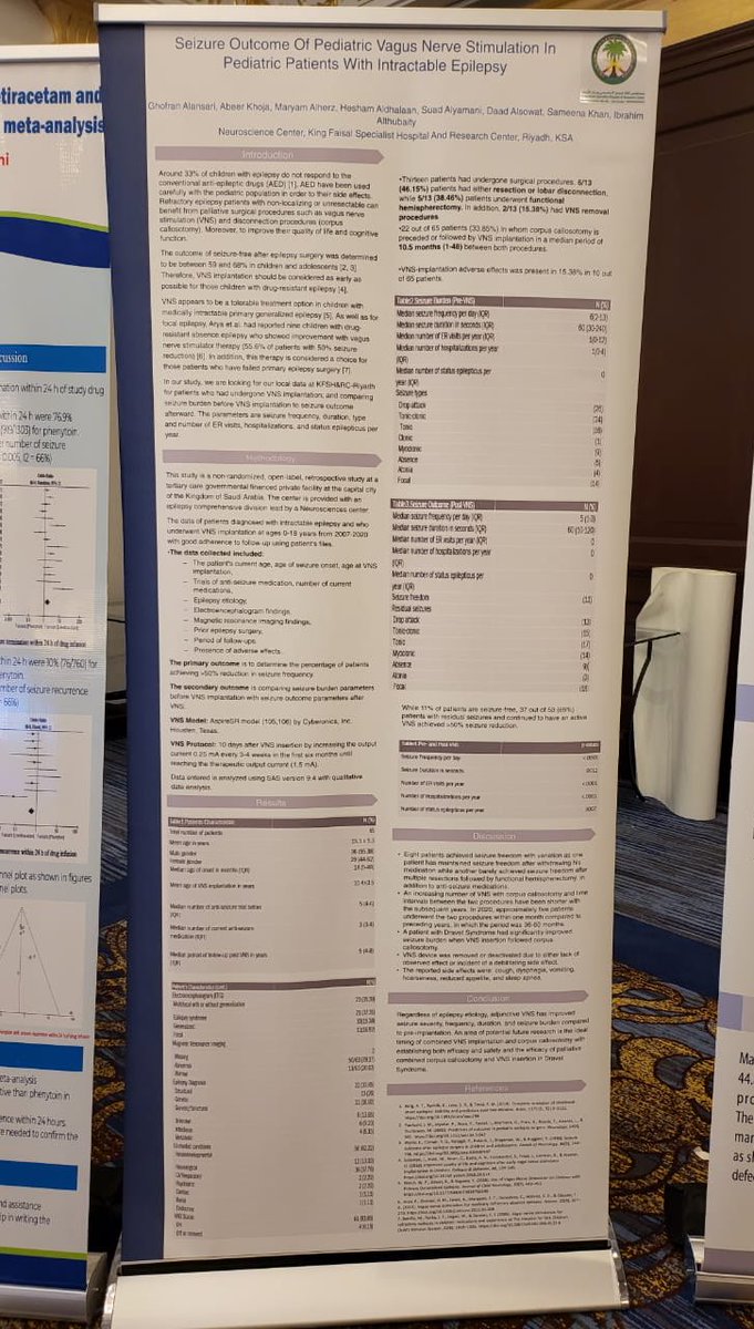 SPNS_C's tweet photo. مبارك للفائزين ✨ 

◼️Molecular, Clinical and Radiological Features of Genetic Microcephaly 

◼️Seizure Outcome Of Pediatric Vagus Nerve Stimulation In Pediatric Patients With Intractable Epilepsy 

◼️Neurological Outcomes in Children Underwent Cardiac Procedure at KAUH https://t.co/sVjOwWebFI