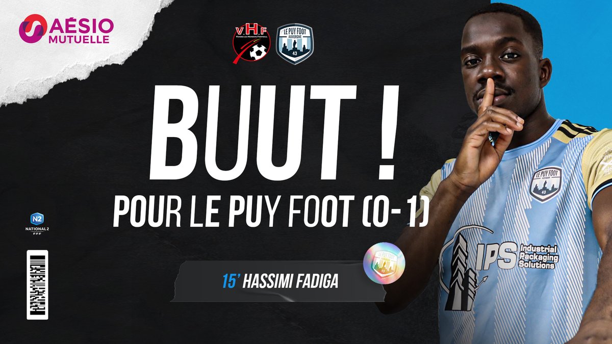 lepuyenvelayfc's tweet photo. #Buut ! 15' 🕟🔵⚪⚽

Fadiga coupe au premier poteau et ouvre le score pour Le Puy ! 1-0 ! https://t.co/vFw4AO4X5W