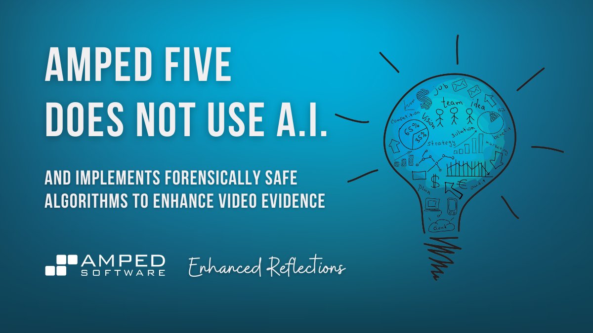 ampedsoftware's tweet photo. TL;DR Amped FIVE does not use A.I., interpolation is a fundamental part of image DISPLAY and ENHANCEMENT (not tampering), and forensically sound algorithms are safe for use as evidence in court. (Much) more on the blog. https://t.co/Smo5tdXAFP #videoevidence #forensicvideo https://t.co/vFe29mLqdL