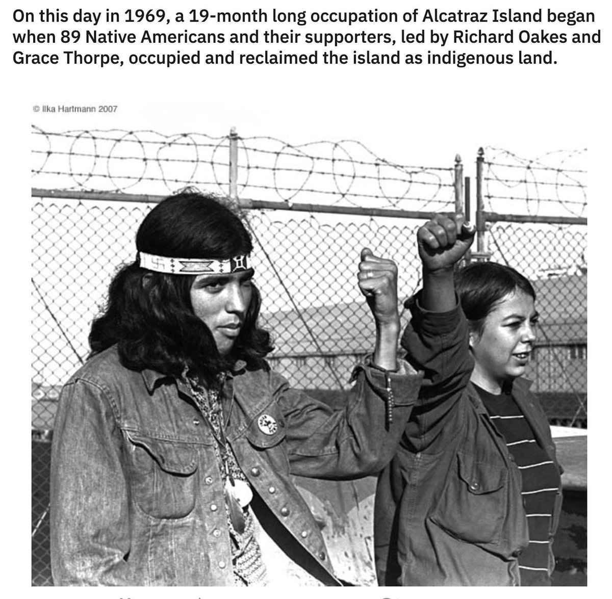 MatriarchOK's tweet image. On this day, November 20 in 1969, the Indians of All Tribes began the Occupation of Alcatraz

:: nps.gov/alca/learn/his…

#NativeResistance #NativeRights #IndigenousRights #HumanRights #LandBack