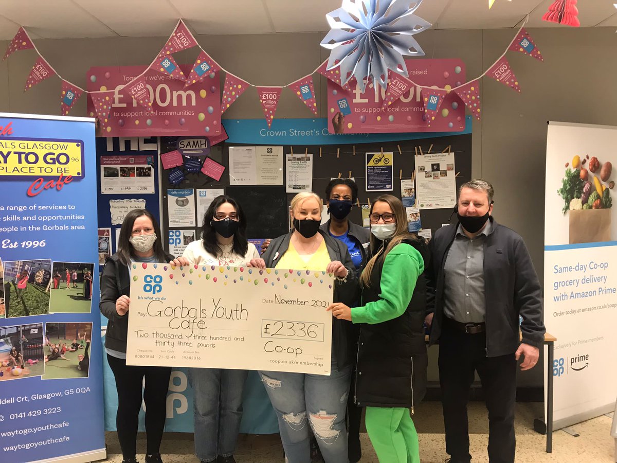 ValerieMACM's tweet photo. 🥳 A wonderful Celebration Day @coopuk Crown Street.🎊 Great to welcome past/ present local causes including Larkfield Centre @A_M_Millar, @hwupenyuproject and @ARCHThe ⭐Gorbals Youth Cafe and Alsorts &amp; Blaze. Our amazing Co-op Members  helped to raise £5883 for the causes 👏👏 https://t.co/7kiEp4WBRz
