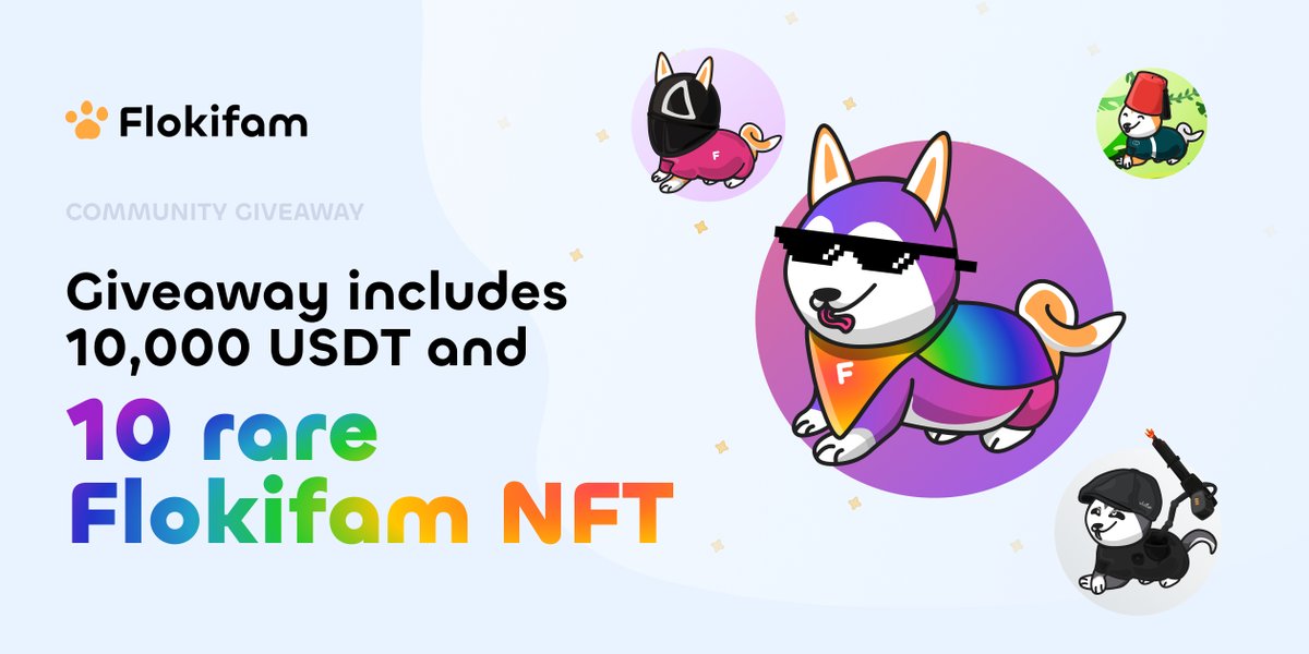 Hey #Flokifamily 🐶🐕 

The campaign to participate and win prizes is still live and ending in 5 days. Participate and win pool Prize 🏆 

• 10,000 USDT among 15 Lucky participants
• 10 rare Flokifam NFTs among 10 participants
x.com/flokifam/statu…