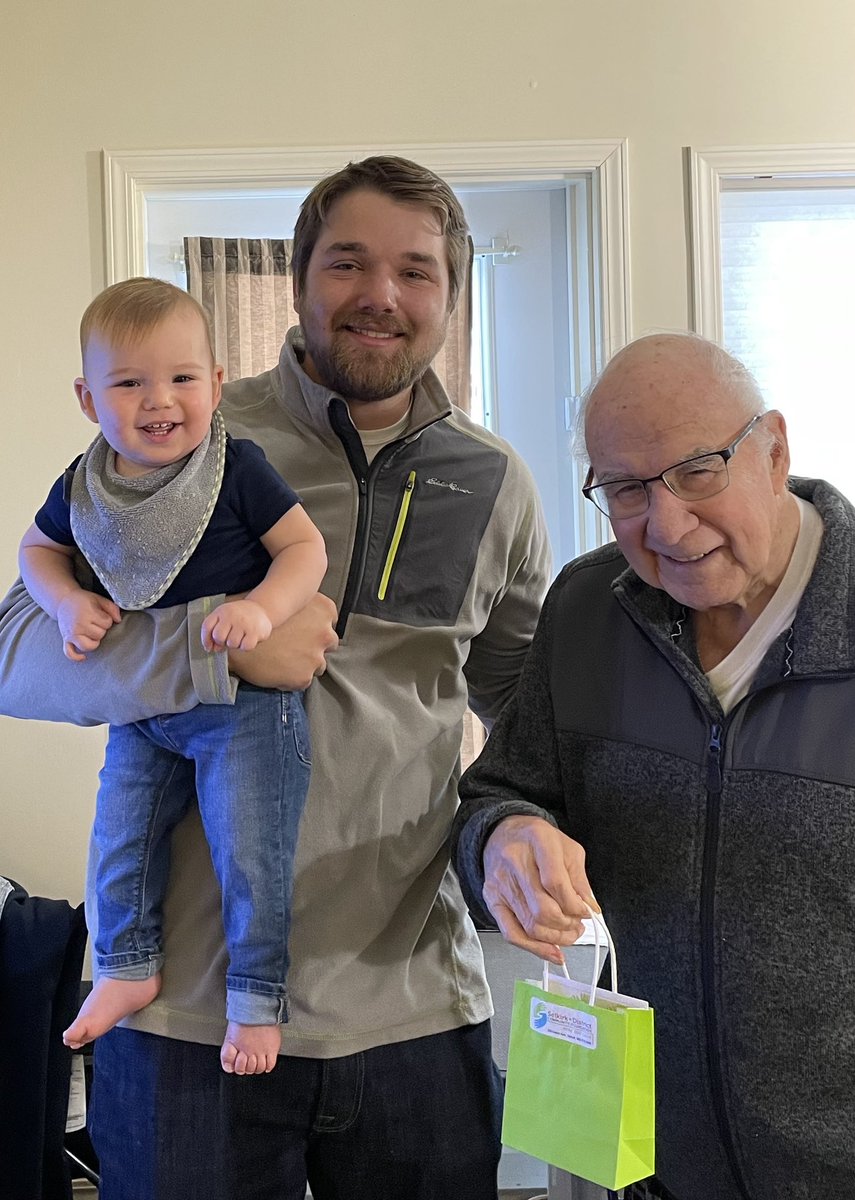 DcfSelkirk's tweet photo. Cookies and donations keep on coming! Wayne Sutherland gets a delivery from #sdcfoundation board member and grandson Brandon Sutherland, along with great grandson Ben. Sdcf’s Brian Chorney has some cookies for the lovely Roberta, a longtime donor! #givingchallenge Nov. 15-21 https://t.co/QwhwCxr8fv
