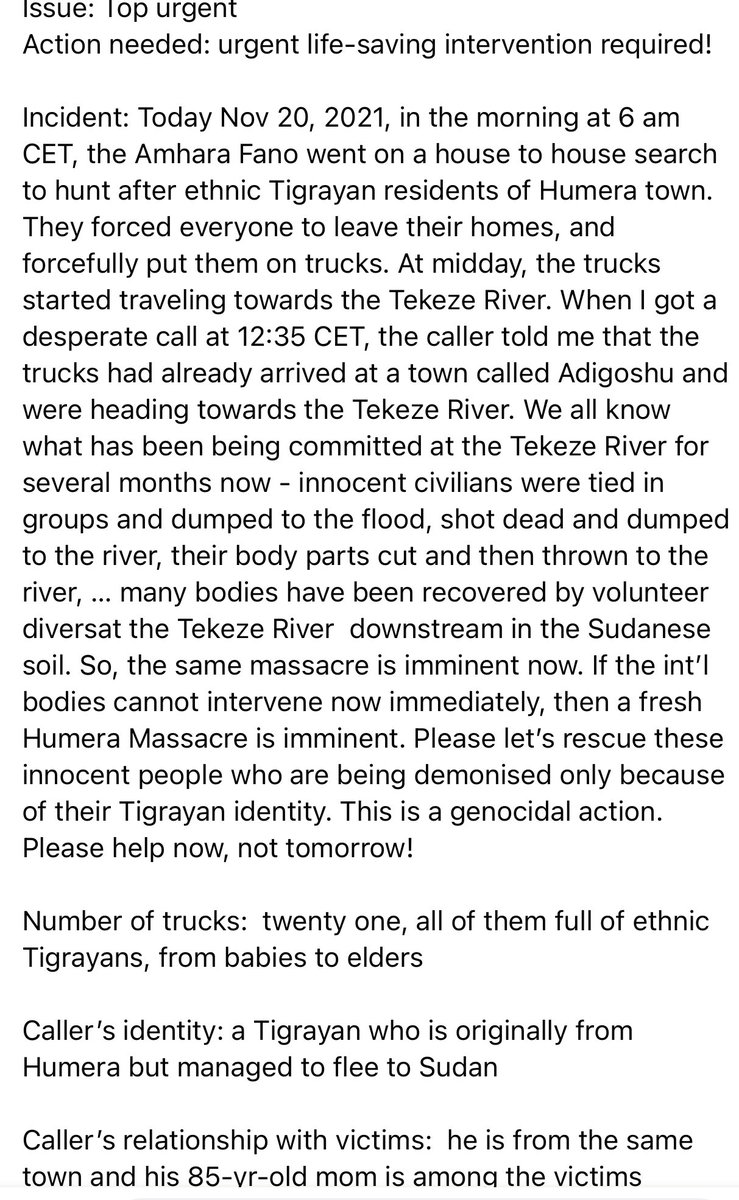 ProfKindeya's tweet photo. An information we have received that reminds Urgent Action @hrw @UNHumanRights @antonioguterres @AFP @SecBlinken @bbcworldservice @AP @CNN @AJEnglish @Reuters @EUtoAU @amnesty https://t.co/C0KB1ow7zp