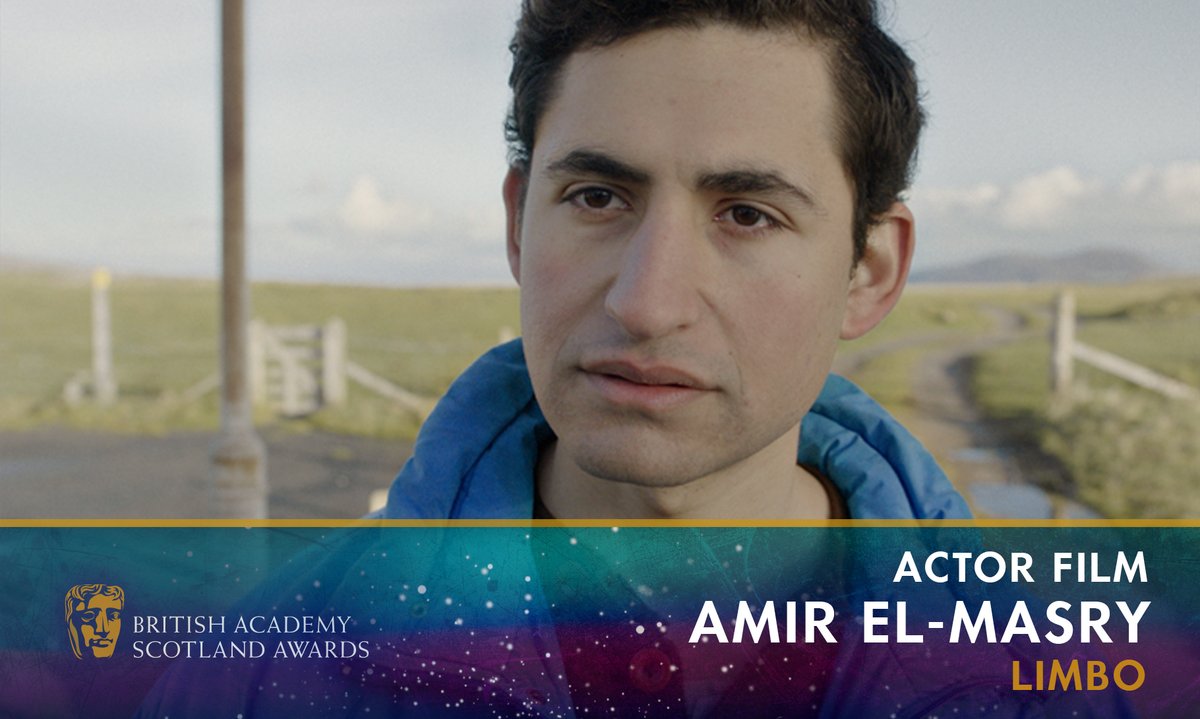 Massive congratulations to first time BAFTA nominee Amir El-Masry (<a href="/AmirMasry/">Amir El-Masry</a>) who has won the #BAFTAScot21 award for ACTOR FILM for his emotional portrayal of Omar in Limbo! ✨🎉