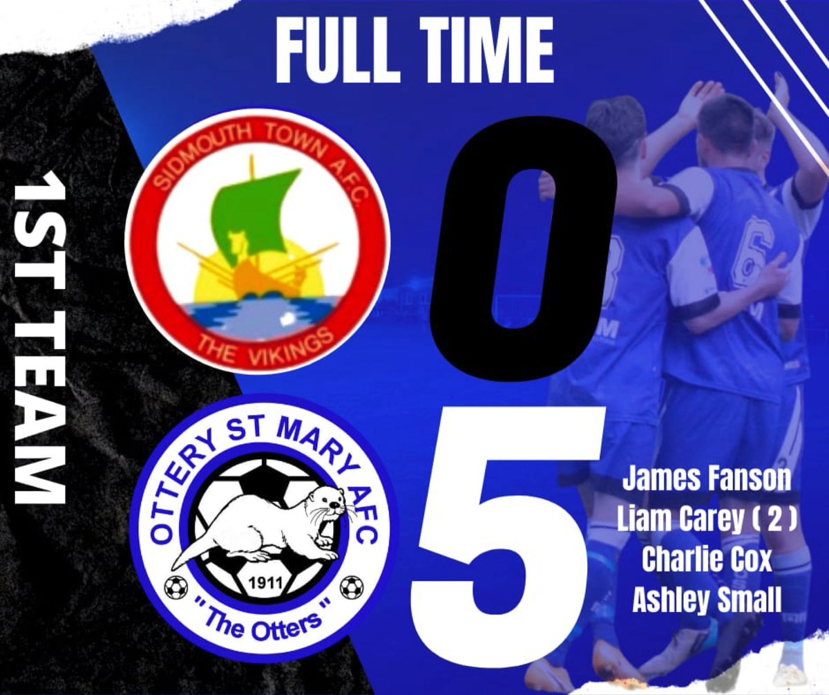 FT Sidmouth 0-5 1st Team

⚽️⚽️ <a href="/liamcarey08/">Carey</a>
⚽️ <a href="/jamiefanson89/">JamieFanson89</a>
⚽️ <a href="/charliecox490/">Charlie</a>
⚽️ <a href="/ashleysmall93/">Ashley Small</a>

A comprehensive result from the boys as we surpass the magical 40 point number 😍

All the best to <a href="/SidmouthTownAFC/">Sidmouth Town AFC</a> for the rest of the season! 🤝

🦦💙🤍

<a href="/swpleague/">WALTER C. PARSON PENINSULA LEAGUE</a> <a href="/swsportsnews/">South West Sports News</a>