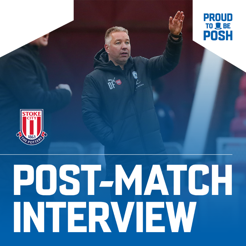 theposh's tweet photo. 🎥 Darren Ferguson spoke to the media following the 2-0 defeat Stoke and reflected on a strong performance away from home that yielded no points as the Potters scored early and late to secure a victory.

#STOPET #pufc