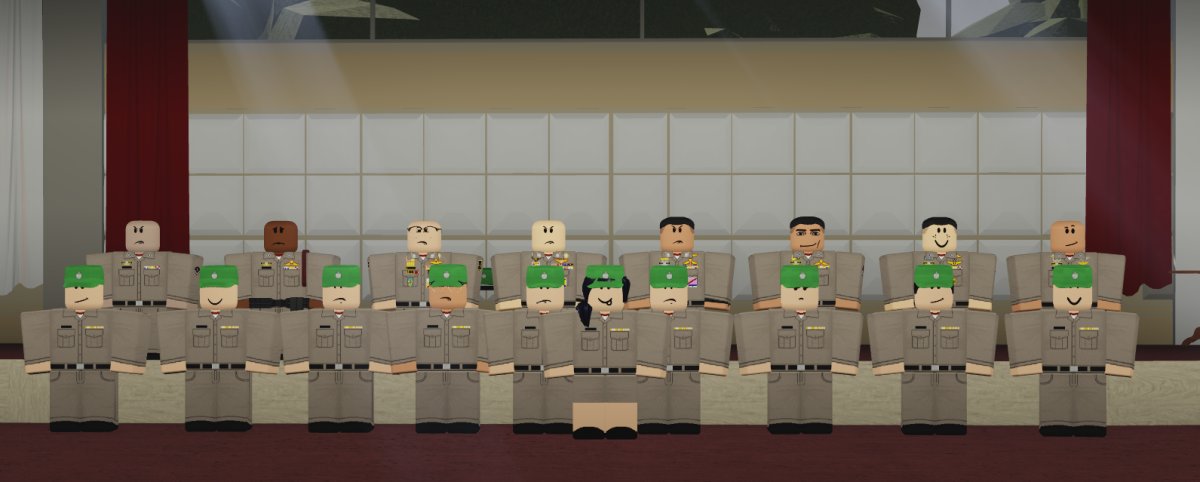BloxTimePost's tweet photo. Today, the Police Constable Class 3 orientation event was held at Police Training Center. An unexpected amount of new constables that reach 12 people had made the Police seem to be the third place of the most active branch from 4 branches. https://t.co/MAKJo65lB4