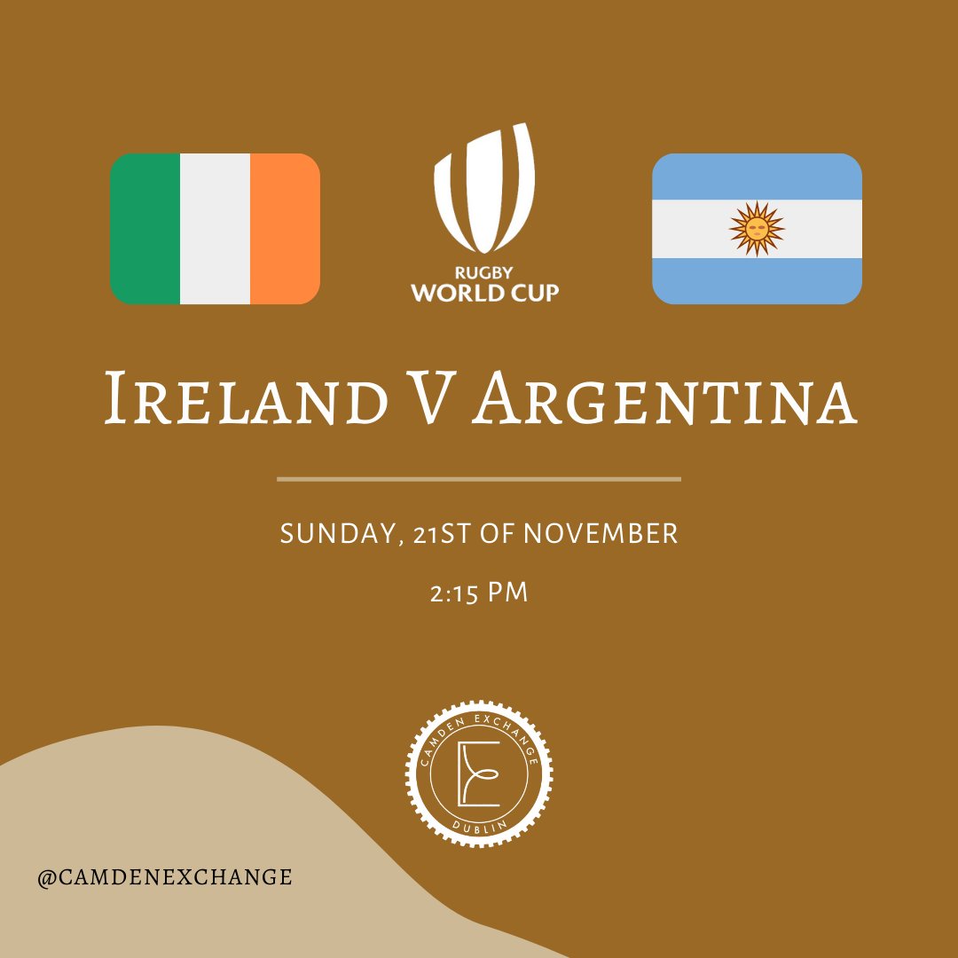 🚨⚠️ IRELAND V ARGENTINA ⚠️🚨 Make sure to join us tomorrow to watch Ireland take on Argentina - you don't want to miss it! 🇮🇪🇦🇷 

#Dublin #Ireland #Camdenst #tarastreet #templebar #bar #bars #camdenexchange #cocktails #cocktail