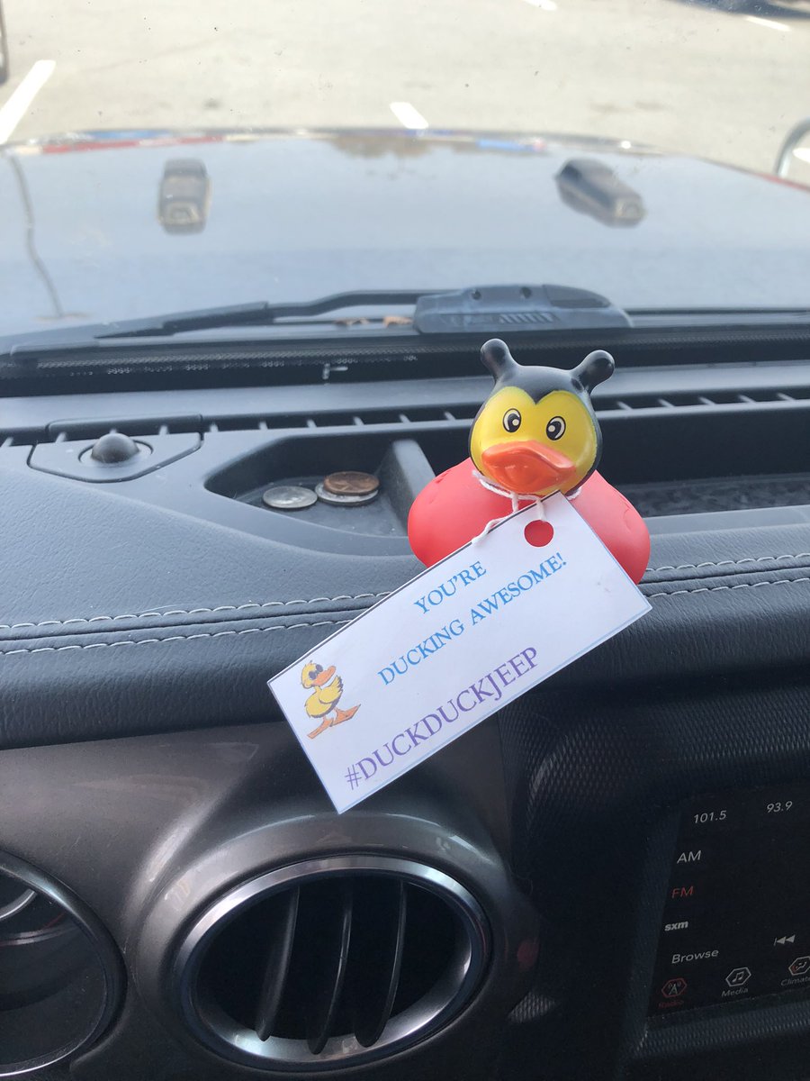 Amy_JC_Mahan's tweet photo. I danced in the Indian Hills Kroger parking lot with my first duck! Thank you! #duckduckjeep #olliollioxenfree https://t.co/Dbjd64JeYS