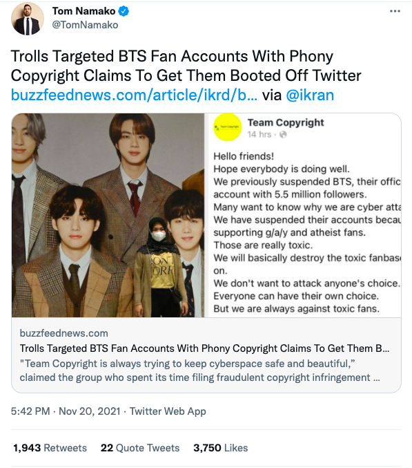 LetsBeGoodHuman's tweet photo. Deputy Editor of Buzzfeednews vs Deputy Editor of Tech Insider.
Who would have thought?
The former stepped up to the plate.
The latter grabbed popcorn.
Isn't it time BTSARMY issues were approached with more impartial thinking? We're not here to entertain. https://t.co/Kt24DBtxo3