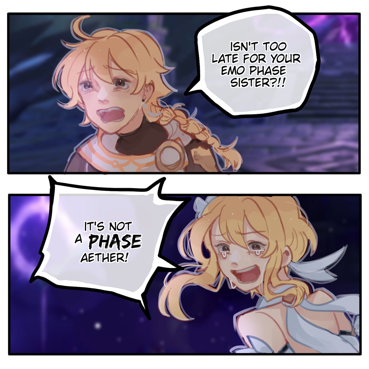 pawnyao's tweet photo. Emo phase
#GenshinImpact #原神 #Aether #Lumine https://t.co/uKnxmYRwf5