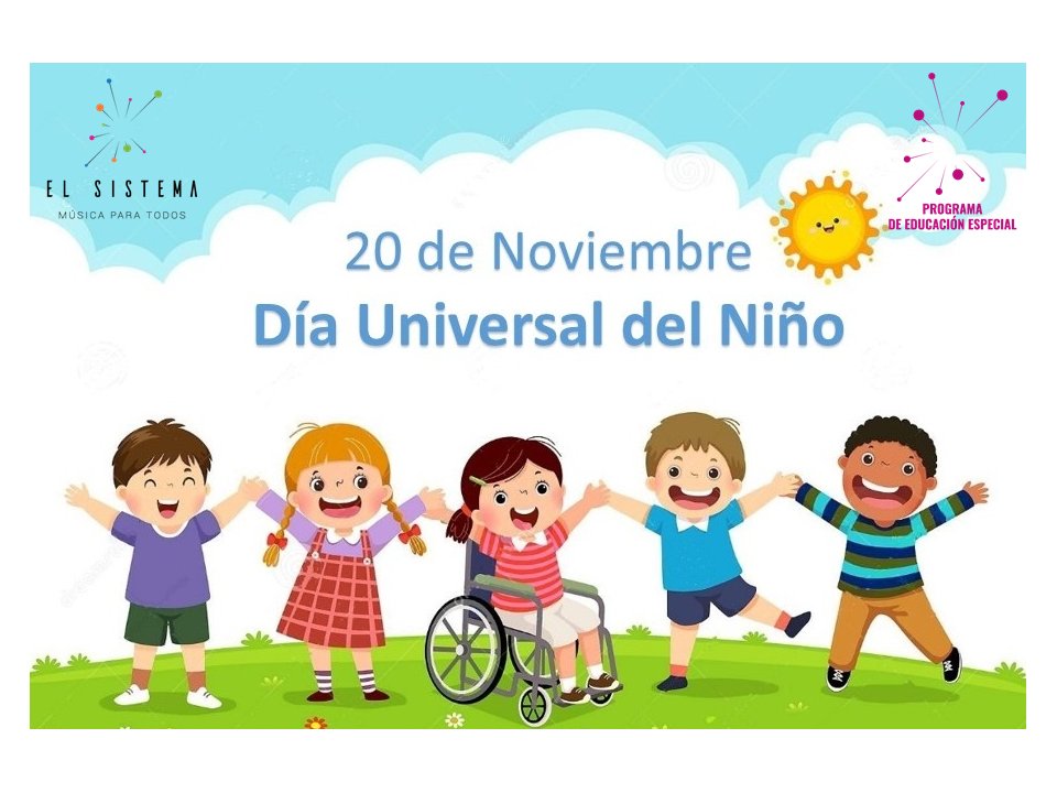 Desde el Programa de Educación Especial de El Sistema, nos unimos a la conmemoración del Día Universal del Niño, siendo promotores de los derechos humanos y universales de los niños y niñas.  #DiaUniversaldelNiño #DerechosdelNiño
