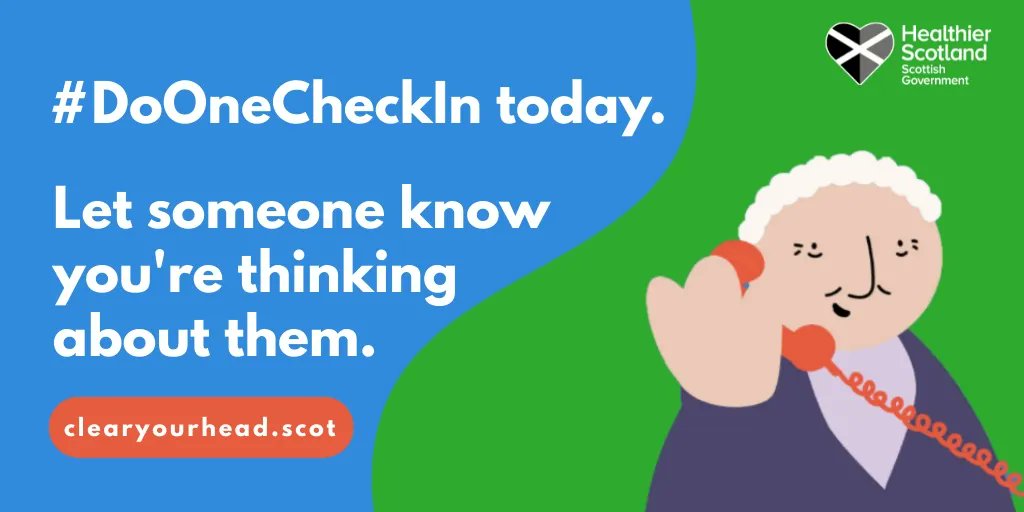 seemescotland's tweet photo. Got any weekend plans? 🤔
Why not #DoOneCheckIn on that friend you've not see in a while?
Stigma stops lots of people from speaking up about how they're feeling - so pop by for a cuppa and ask, "Are you okay?"
🔗 https://t.co/Ed1VldBR0W https://t.co/oqDSMmj5Jl
