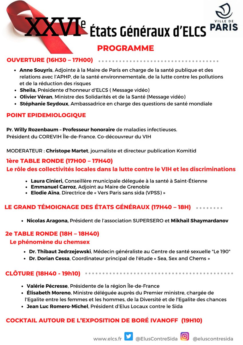 ElusContreSida's tweet photo. 📢Rendez-vous à l'Hôtel de Ville de #Paris le 24 novembre à 16h30 pour les états généraux d'@ElusContreSida !

📩N'oubliez pas de vous inscrire à info@elcs.fr 

La remobilisation est urgente !
#VIH #sida #discrimination https://t.co/NAzdiXYbvp