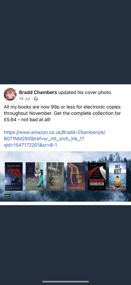 braddchambers's tweet photo. Last 10 days of my books being 99p or less on Kindle #whatwillireadnext #ampromoting #amwriting #amreading #tbr #tbrpile #bookoffer #kindleoffer https://t.co/k83WsP8Hlk
