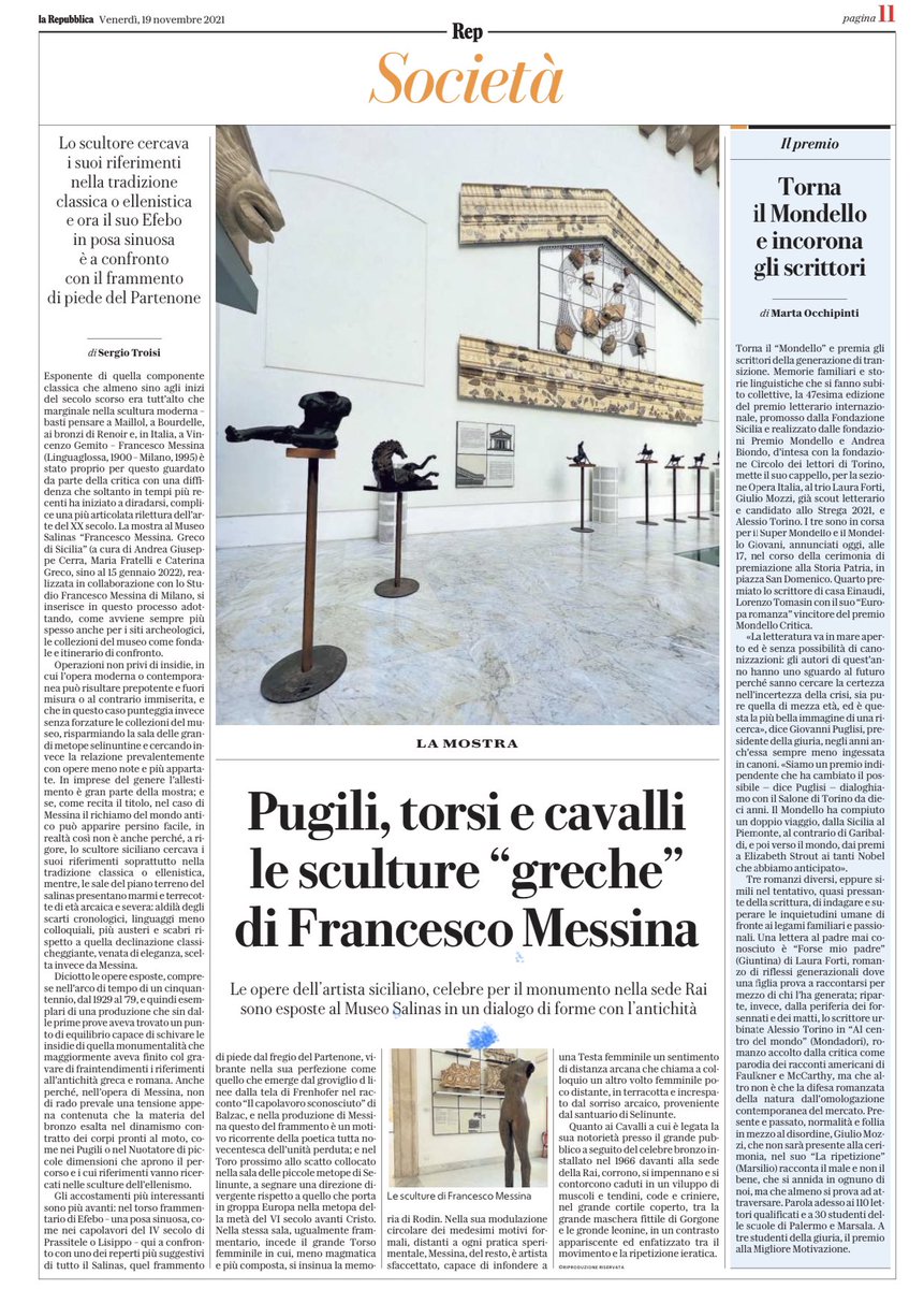 🗞 #diconodinoi

Su la Repubblica #Palermo articolo sulla #mostra "Francesco Messina greco di #Sicilia"

<a href="/Regione_Sicilia/">Regione Siciliana</a> 

#museitaliani #arte #archeologia