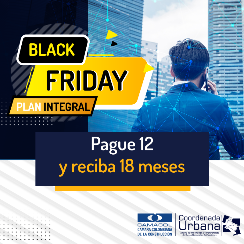 CAMACOLRDA's tweet photo. Con #CoordenadaUrbana obtienes un sistema único de información georreferenciado que te permitirá obtener el mejor análisis del mercado inmobiliario y del sector edificador de la región.

😱 Aprovecha los paquetes promocionales de Black Friday que tenemos para el mes de noviembre!