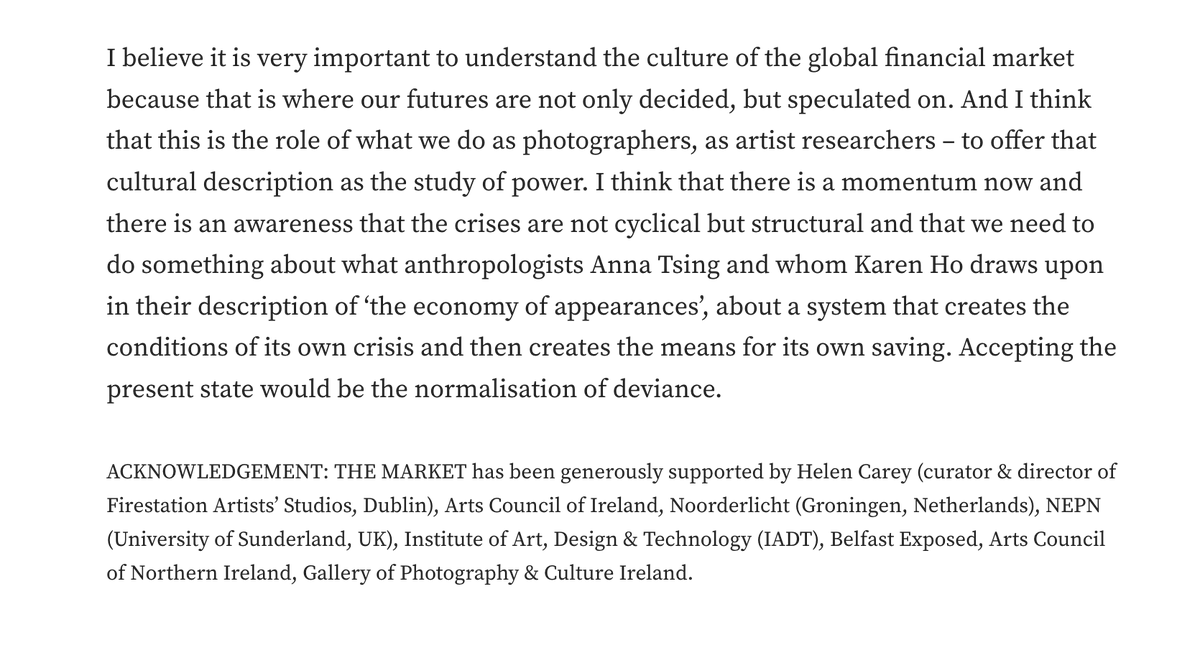 MarkJCurran's tweet photo. #NormalisingDeviance Interview (2016) with @ilija_t Editor #Membrana (Journal of Photography) about my long-term research project #THEMARKET on functioning & condition of #GlobalMarkets & role of #FinancialCapital Now available #OpenAccess #Anthropology https://t.co/t48myYfFyI https://t.co/kIn6jxhr3J