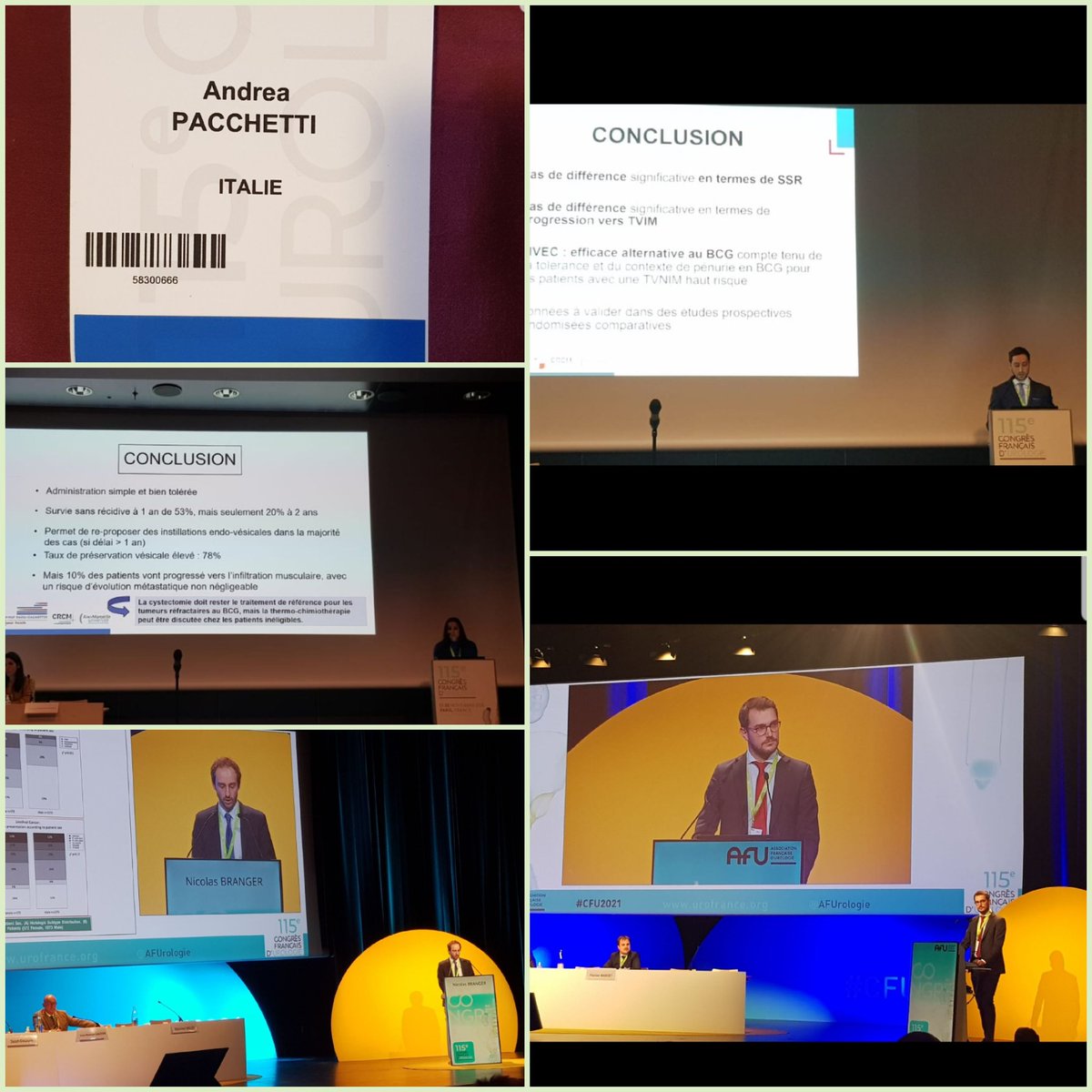 AndreaPacchetti's tweet photo. #CFU2021 : 4 days of high-level congress! 
An honor to share some results of this past-year's experience at the @paoli_calmettes with great mentors and colleagues 
@PignotG @NicolasBranger1 @DavidsonSypre @lorusso_MD @Clem_klein
Merci @AFUrologie pour cette magnifique occasion https://t.co/L6nhFrA2hy