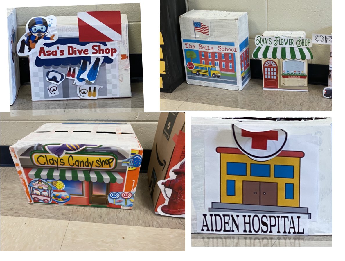 rennkidsWTJ's tweet photo. Our Pre-K did an amazing job working on their imaginary community. They selected their own business or store to create! ๐คฉ#communityunit๐๐
#creativelittles๐กโ๏ธ https://t.co/1WfywH0IKp