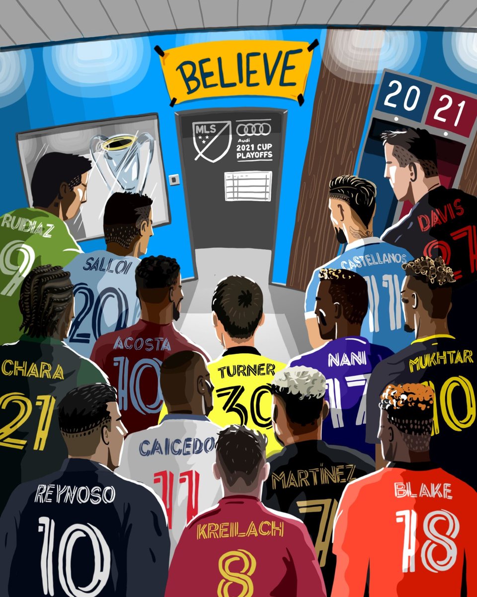 MLS's tweet image. "I believe in hope. I believe in BELIEVE." – Ted Lasso

14 teams. One dream. The @Audi #MLSCupPlayoffs start today.