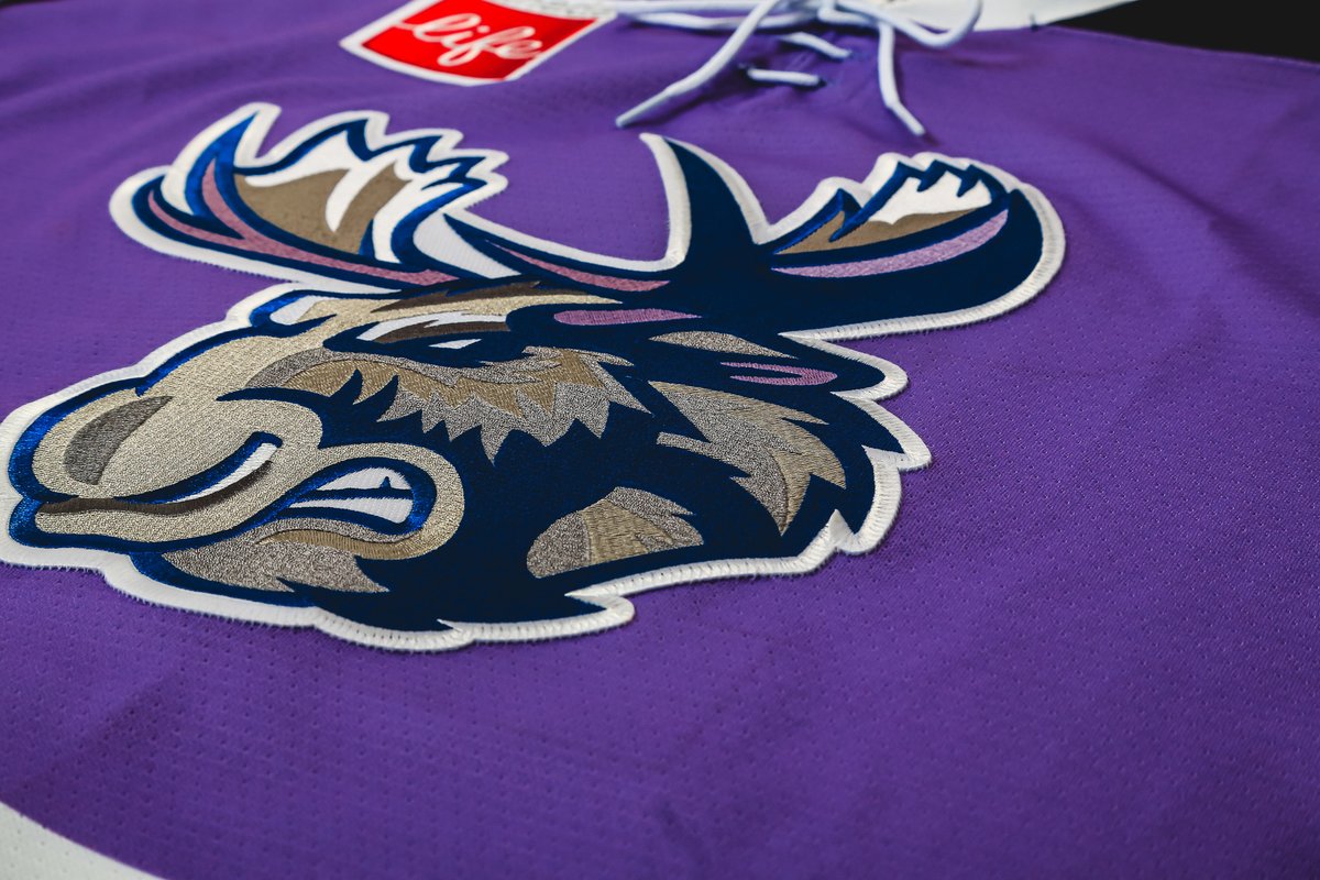 ManitobaMoose's tweet photo. Sneak peak of the lavender jerseys we'll be wearing tomorrow for  #HockeyFightsCancer  💜   Jerseys will be auctioned off at the game &amp; following with proceeds going to @CampQualityCan 

$10 from every ticket through this link goes to Camp Quality ⬇️ 
https://t.co/eTgkzhtNU5 https://t.co/kEejussddG