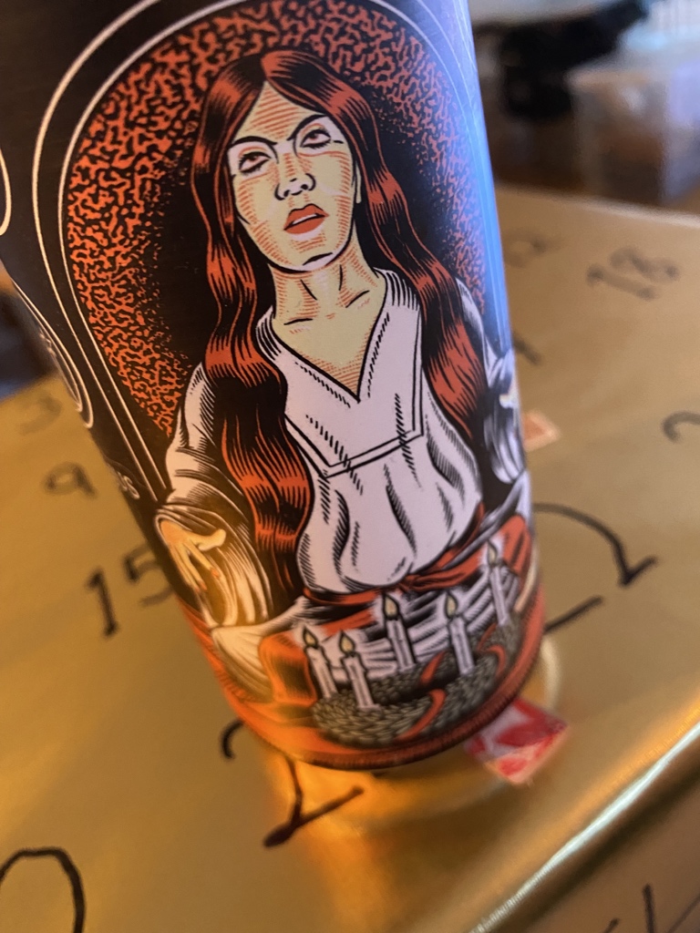 Min hemgjorda öljulkalender med 24 stycken burkar Juleljus från <a href="/stigbergets/">Stigbergets Bryggeri</a> bryggeri.