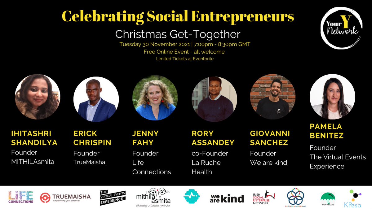 Don't forget to join us on the 30th Nov for a chance to connect with some inspiring social entrepreneurs.

Register Now and spread the word...
eventbrite.ie/e/christmas-ge…

#SocEnt #SDGs #Sustainability #ClimateEmergency