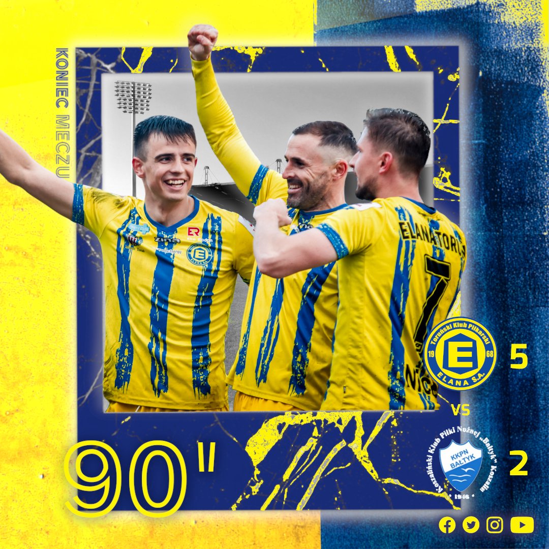 🔚 | #ELABAL 5⃣:2⃣
Emocji w tym meczu nie brakowało! W ostatnim meczu ligowym w tym roku pokonujemy KKPN Bałtyk Koszalin różnicą 3 bramek 💛💙💪

___
#RATUJMYELANĘ #INWESTORDLAELANY #1968POWODÓWDODUMY