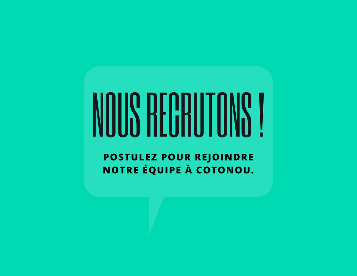 Nous recrutons 04 stagiaires du Bénin pour 2022

👉02 stagiaires pour le projet Black Academy : urlz.fr/gMJz  

👉02 stagiaires pour le projet Développement d'un Centre Culturel: urlz.fr/gMJy

#PlaceforAfrica   
#BlackAcademy    
#CulturalCenter