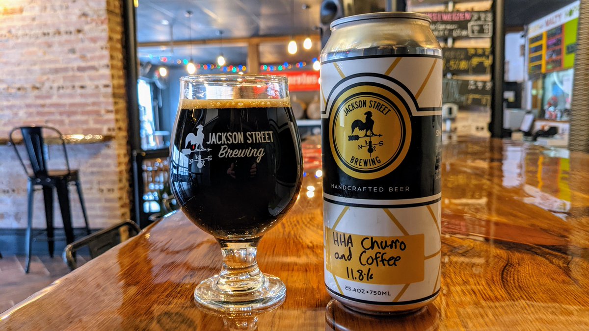 New To Go: HHA Stout: Churro &amp; Coffee - 11.8% ABV/$14
This variant of Hell's Half Acre is a Barrel Aged Stout with Cinnamon, Vanilla Beans and local Coffee.
Buy Online: clover.com/.../jackson-st…
We'll have this beer On Tap Sunday for Big Beers &amp; Brunch from 11-5PM

#treatyourself