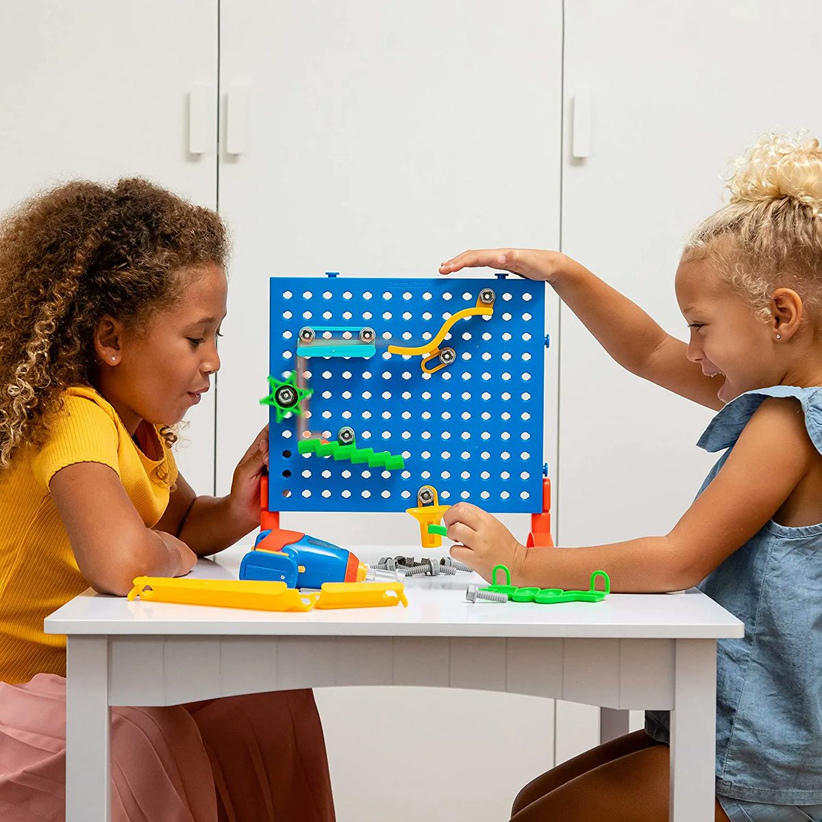 A #TOP10 Gift in the 2021 #EngineeringGiftGuide is Design &amp; Drill Marble Maze, a marble run puzzle for children ages 5 and up. Players complete the maze by attaching  pieces of the track for the marble to run along them and reach the end of the maze. 
engineering.purdue.edu/INSPIRE/Engine…