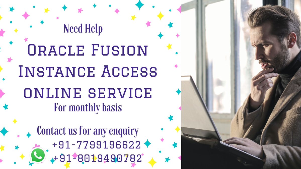 smcindia's tweet photo. Oracle Fusion Instance Access online Service
Contact:91-7799196622
Whatsapp:91-8019490782 https://t.co/8CGsq0sqKn