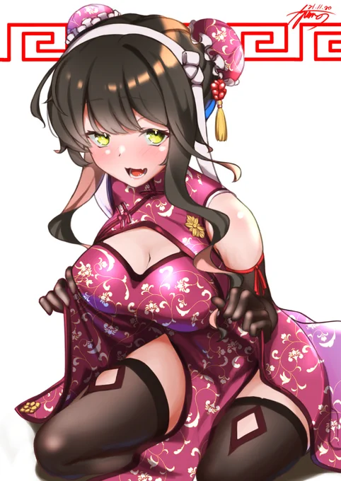 お題:チャイナドレスの長波様をお願いします!
#艦これ #長波 
