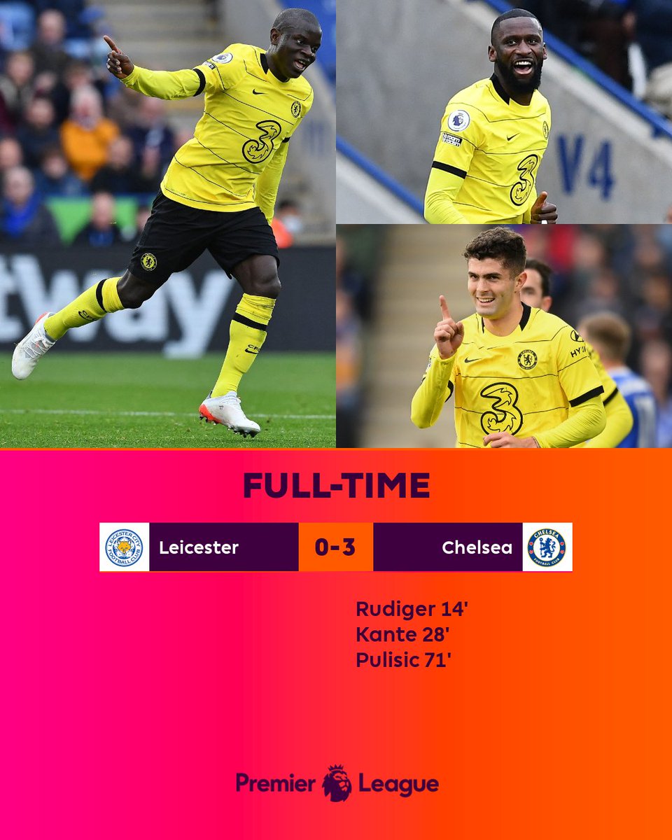 premierleague's tweet photo. 🔵 +3 for table-toppers @ChelseaFC 

#LEICHE https://t.co/MNsq6HmGNq