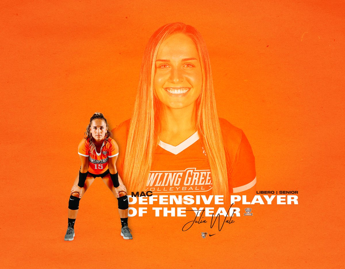 #⃣1⃣5⃣ 𝙅𝙪𝙡𝙞𝙖 𝙒𝙖𝙡𝙯

🏐 2021 MAC Defensive Player of the Year
🏐 2021 All-MAC First Team
🏐 Led MAC with 6.38 digs per set
🏐 Seven-time MAC East Defensive Player of the Week

#AyZiggy || #BGVB21 || #BGWarriors