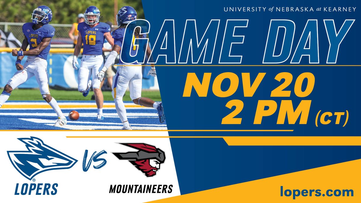 UNKearney's tweet photo. .@UNK_Football vs. Western Colorado at 2:00pm 

WATCH: https://t.co/vlZhahwVkn

LISTEN: @931TheRiver https://t.co/j75oAwhoVc

#GoLopers https://t.co/c5rFvspzxV